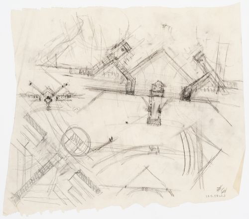 Los Angeles Municipal Airport: Preliminary sketches for buildings and loading area