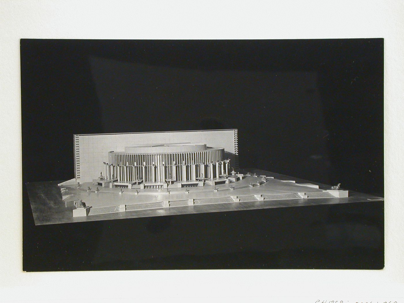 Photograph of a model for the final round of competition for a "synthetic theater" in Sverdlovsk, Soviet Union (now Ekaterinburg, Russia)