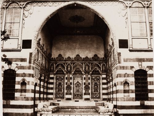 View of the liwan of Beit Lisbona, Damascus, Syria