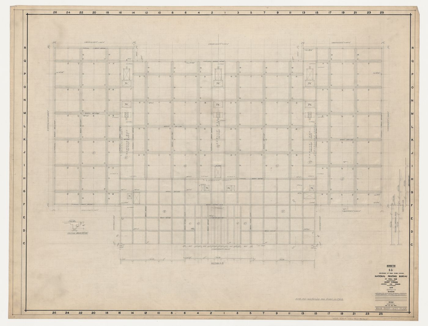 Toit principal : plan, Imprimerie Nationale du Canada, Hull, Québec, Canada