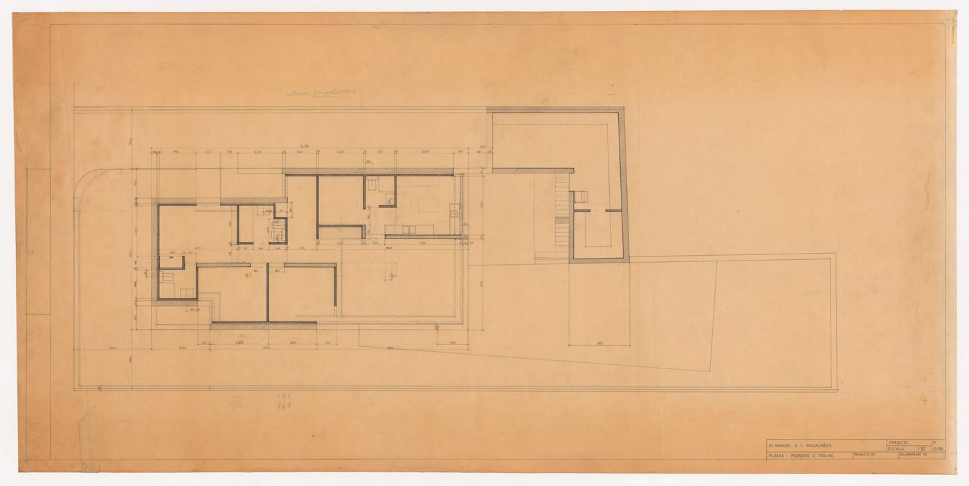 Masonry plan for Casa Manuel Magalhães, Porto