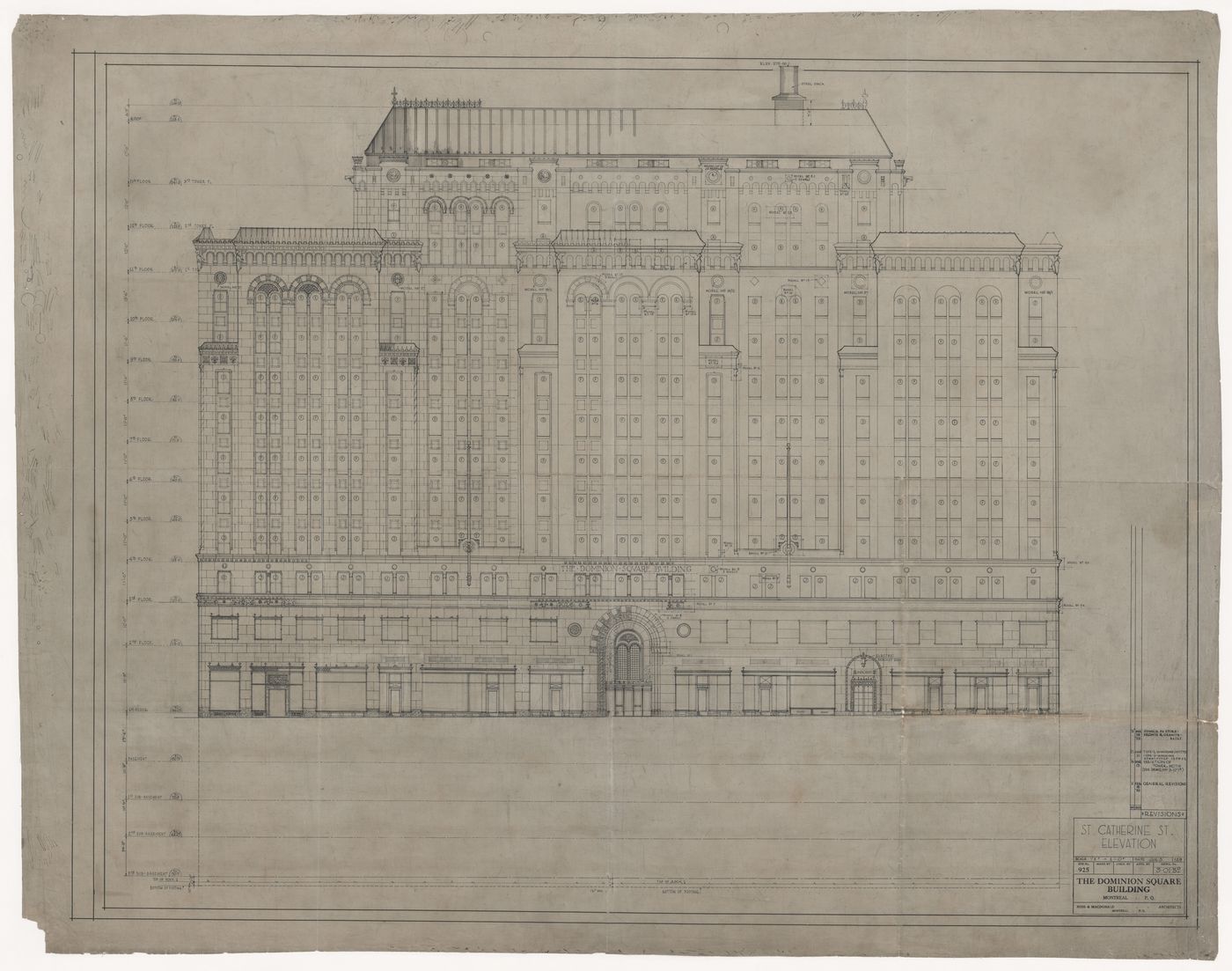 Elevation for Dominion Square Building, Montreal, Québec