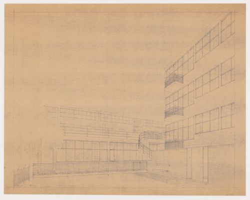 Perspective for a courtyard for Blijdorp Workers' Housing Quarter, Rotterdam, Netherlands