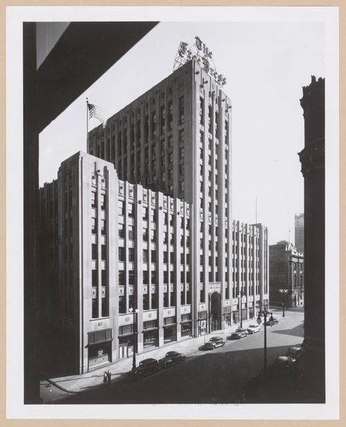 View of the principal façade of the Detroit Free Press Building (now the Transportation Building), Detroit, Michigan