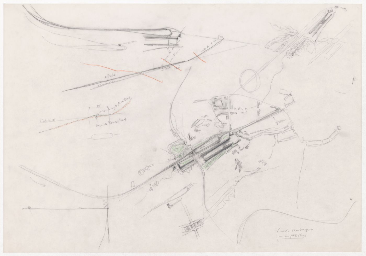 Sketch site plan for Plano Urbanístico e Central de Camionagem, Guimarães, Portugal