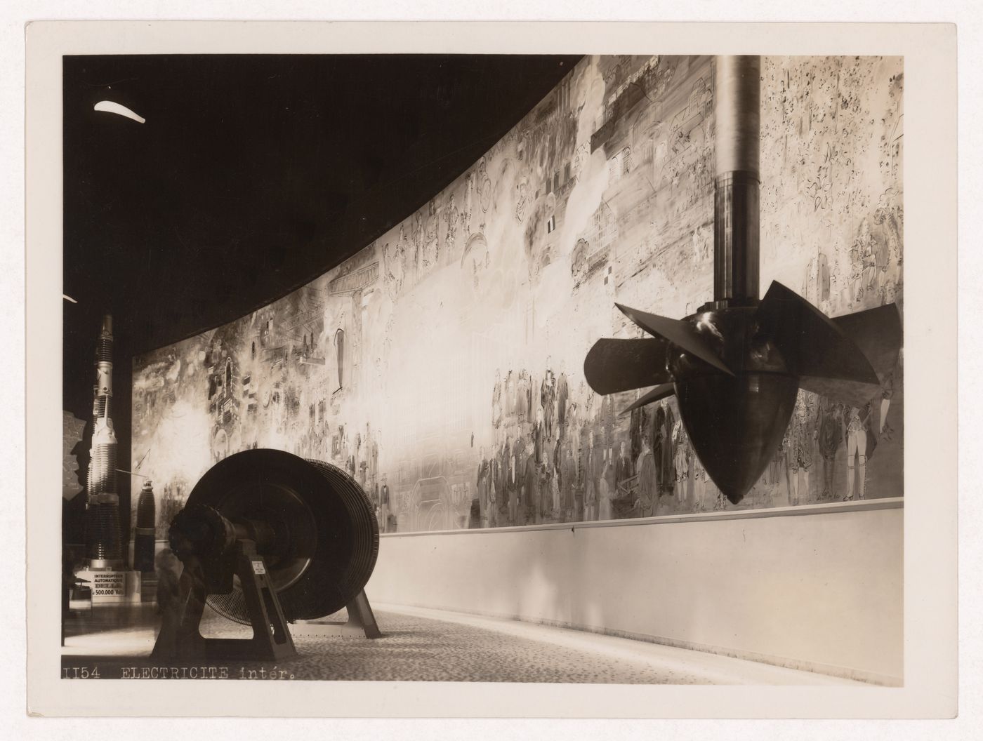 Interior view of the Pavillon de l'Electricité (ou de la Lumière), 1937 Exposition internationale, Paris, France