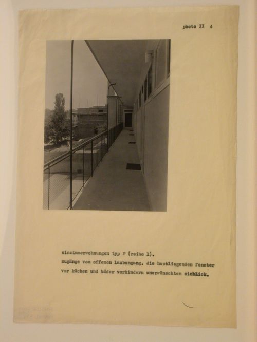 Exterior view of a Type N apartment house under construction and a Type P1 multipurpose building, Werkbundsiedlung Neubühl, Zurich, Switzerland