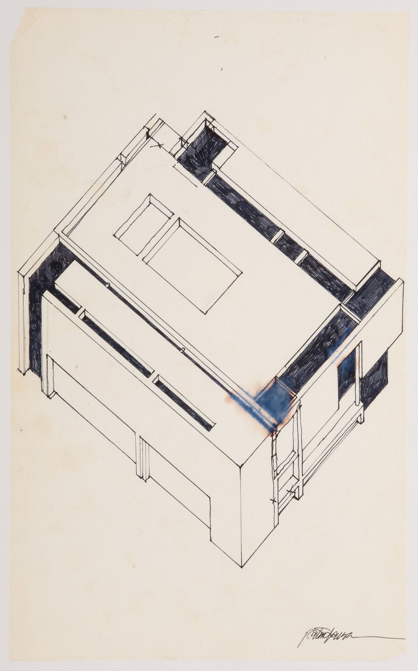 House I, Princeton, New Jersey: exterior axonometric