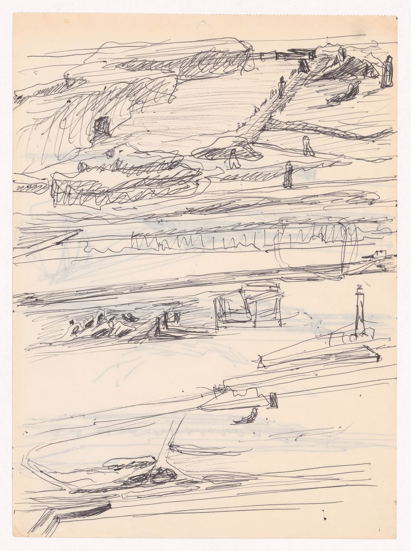 Sketch axonometric views for Plano Urbanístico para a Marginal de Leça e Zona da Boa Nova, Leça da Palmeira, Matosinhos, Portugal