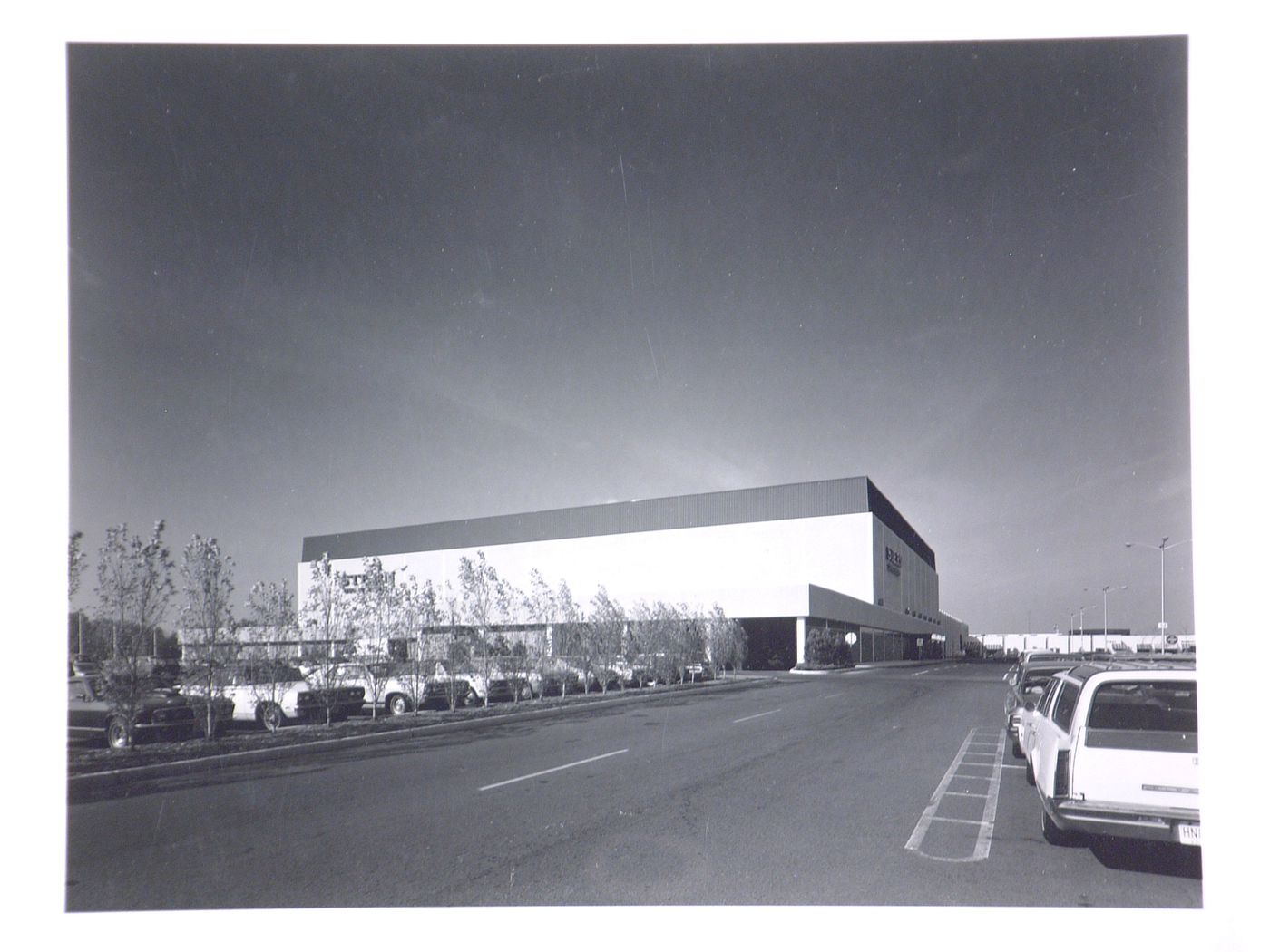 Partial view along the parking lot towards Stern Brothers at the Willowbrook Shopping Center, Wayne Township, New Jersey, United States