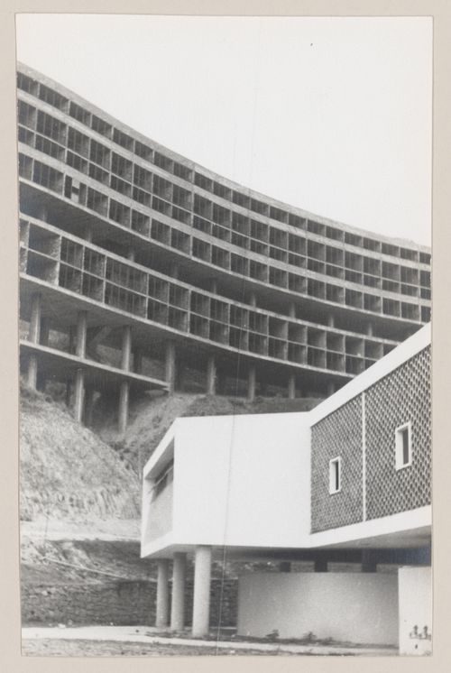 View of Pedregulho housing development, under construction, Rio de Janeiro, Brazil
