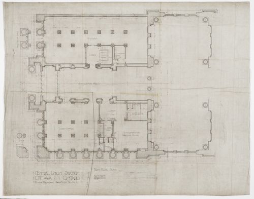 First floor plan for Central Union Passenger Station, Ottawa, Ontario