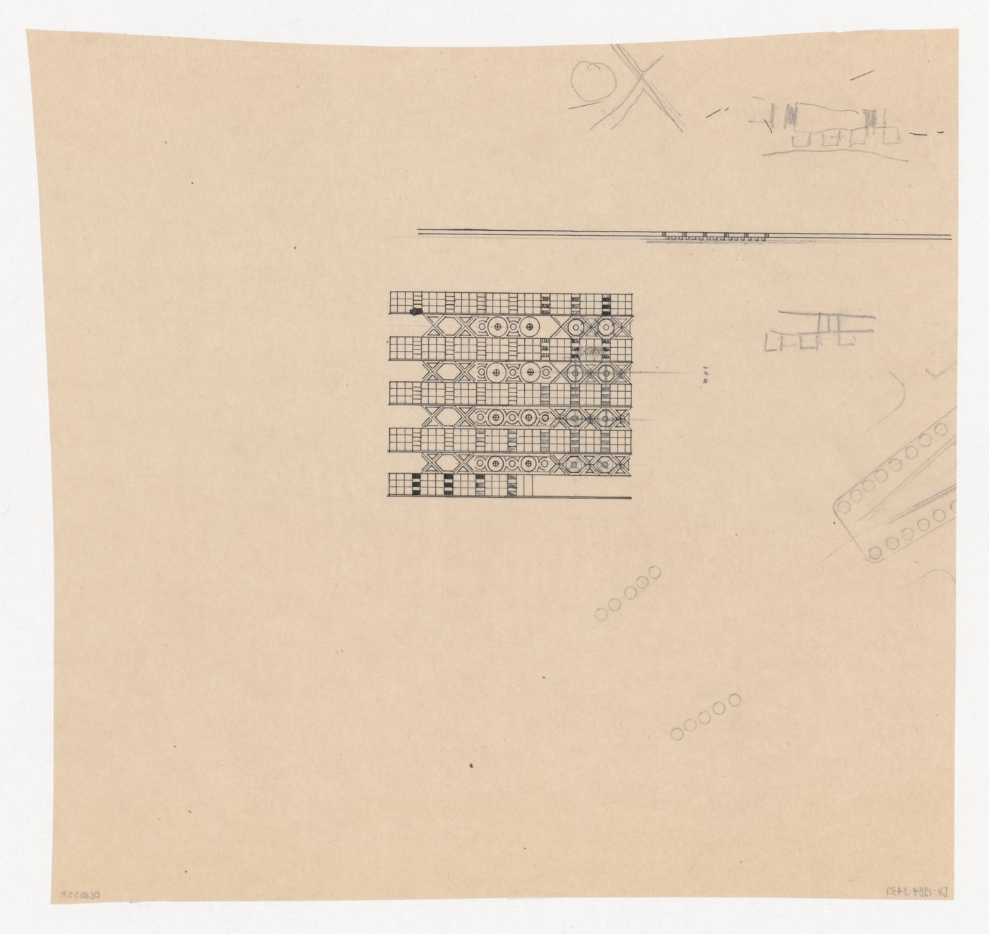 Exterior elevation for ornament for a model for a mixed-use development for the reconstruction of the Hofplein (city centre), Rotterdam, Netherlands