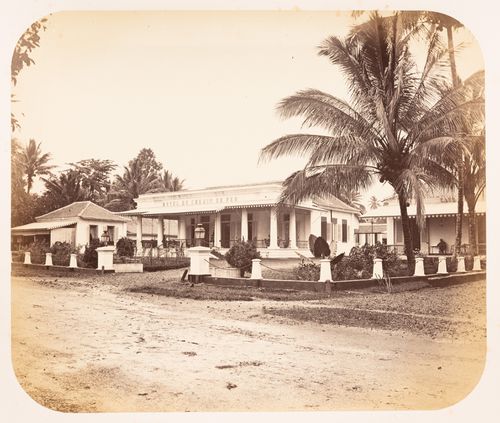 View of the Hôtel du Chemin de Fer, Buitenzorg (now Bogor), Dutch East Indies (now Indonesia)