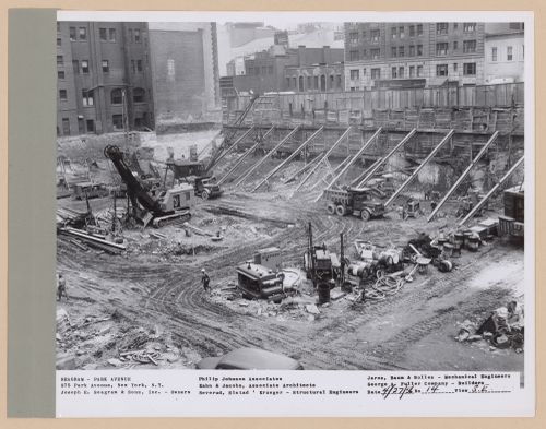 Seagram building under construction, 375 Park avenue, New York, N.Y., south-east view