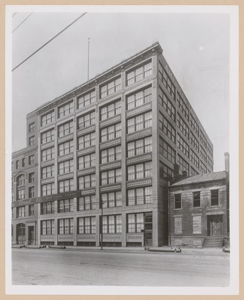 View of the principal façade of the Manufacturing Building, American Lady Corset Company Assembly [?] Plant, Detroit, Michigan