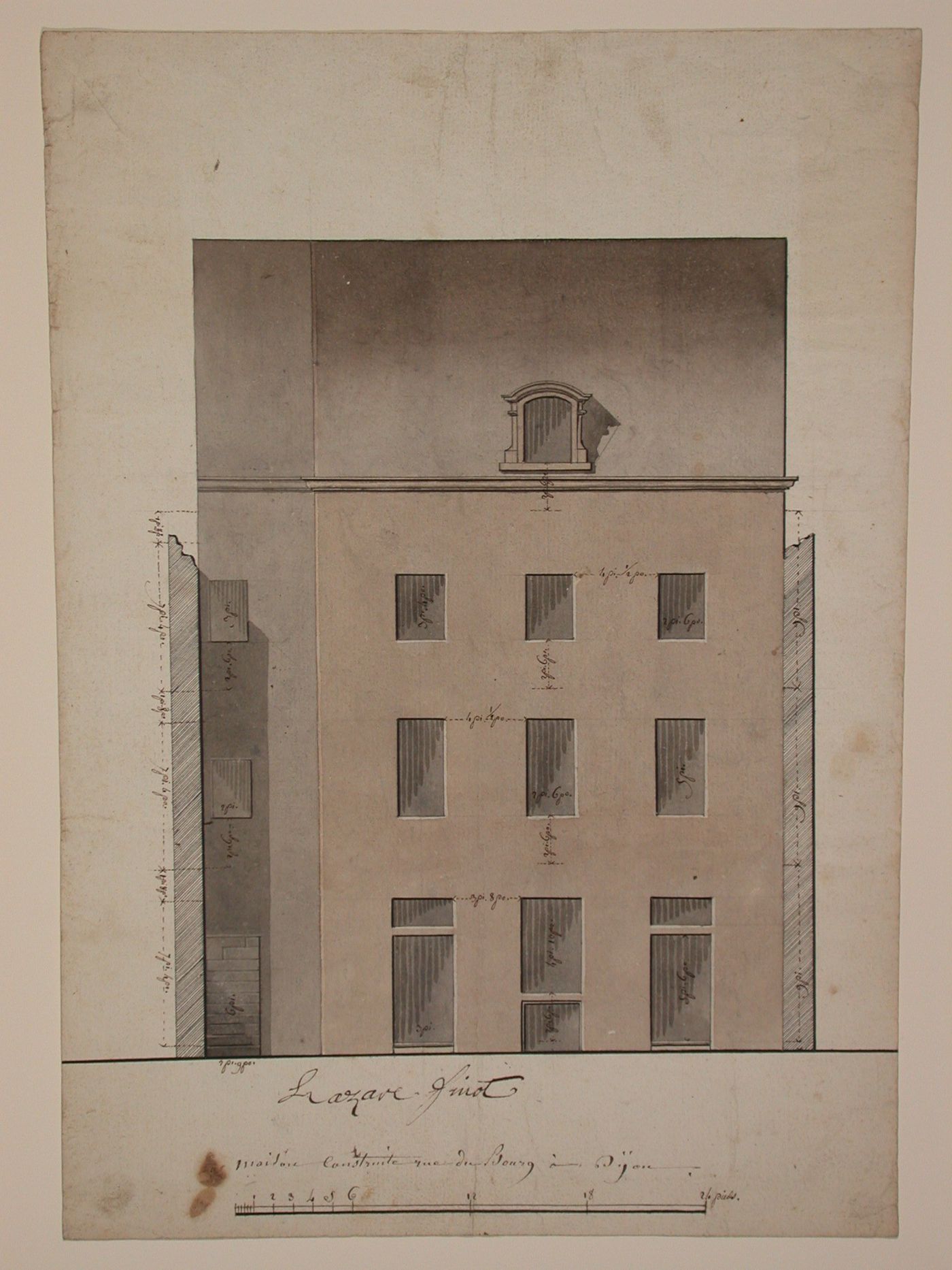 Design for a house, Rue du Bourg, Dijon