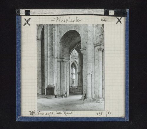 View of north transept into nave of Winchester Cathedral, Winchester, Hampshire, England
