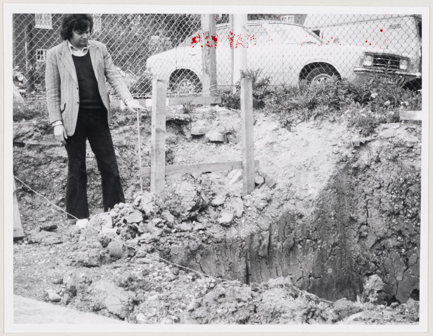 Will Alsop at northwest corner of the site for the Inter-Action Centre, London, England