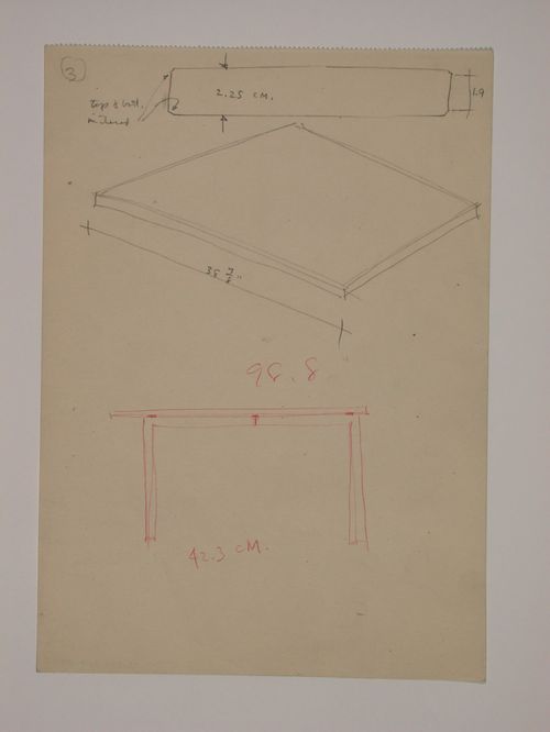 Various documents and drawings including furniture design and office renovation: File G 714