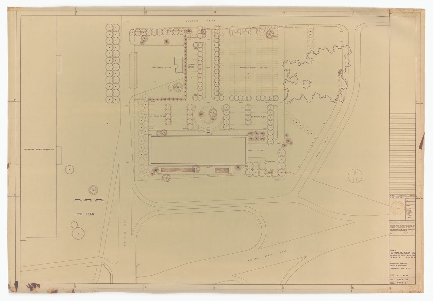 Site plan for Imperial Oil Limited, Ontario Region Office Building, North York