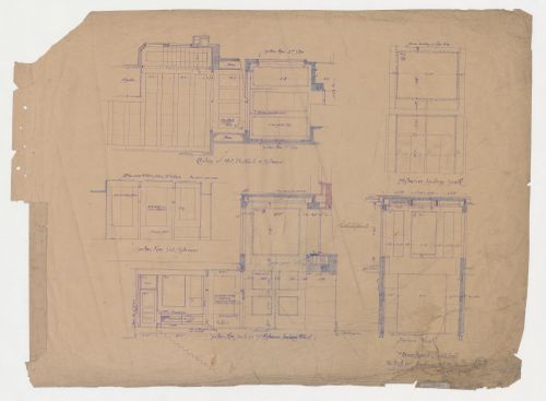 Monadnock Building, Chicago: Sections, elevations and reflected ceiling plan for the Jackson Street entrance