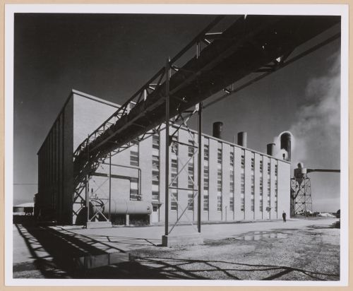 View of the principal and lateral façades of the Boiler House, Higgins Aircraft Corporation Airplant Assembly Plant, New Orleans, Louisiana