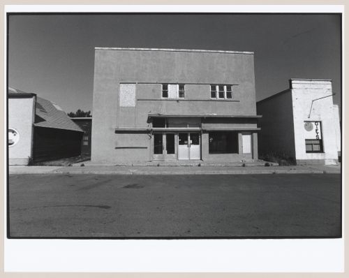 View of the principal façade of stores [?], Milk River, Alberta