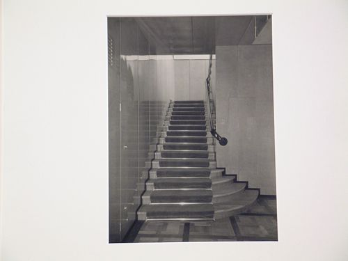 Interior detail of staricase and parquet floor, Stuttgart, Germany