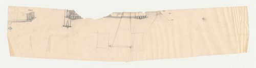 Wayfarers' Chapel, Palos Verdes, California: Partial entrance elevation and partial perspective for the Spanish Colonial design, with other sketches