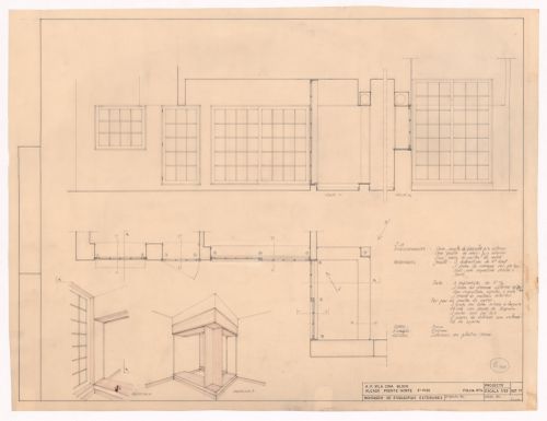 North west second floor plan, elevation, and perspectives of Conjunto Habitacional em Caxinas, Vila Cova - Vila do Conde, Portugal