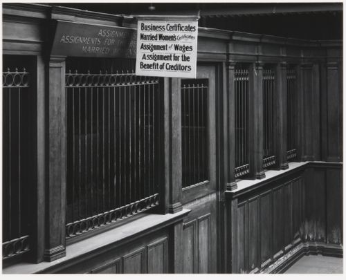 View of cages, city clerk's office, second floor, Old City Hall, Boston, Massachusetts, United States