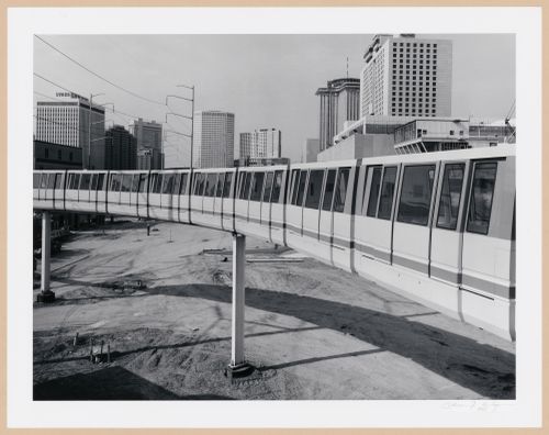 View of the Monorail train, Louisiana World Exposition, New Orleans