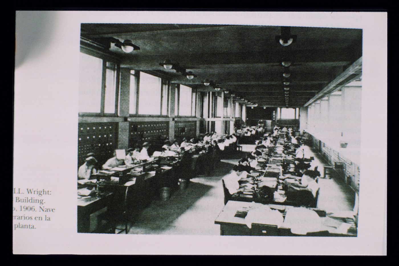 Slide of a photograph of Larkin Building, Buffalo, by Frank Lloyd Wright