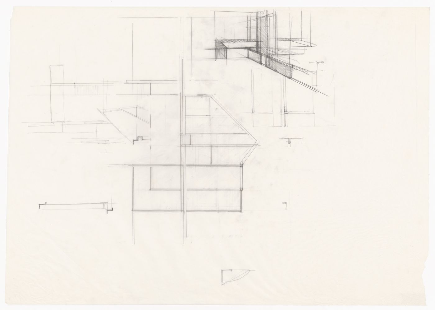 Sections and perspective for Casa Spataro, Milan, Italy