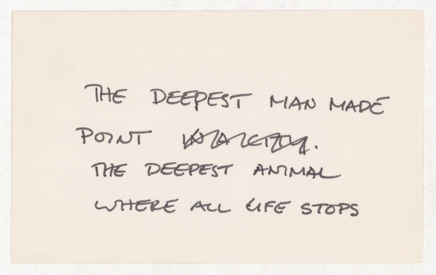 The deepest man made point [in a city.]...