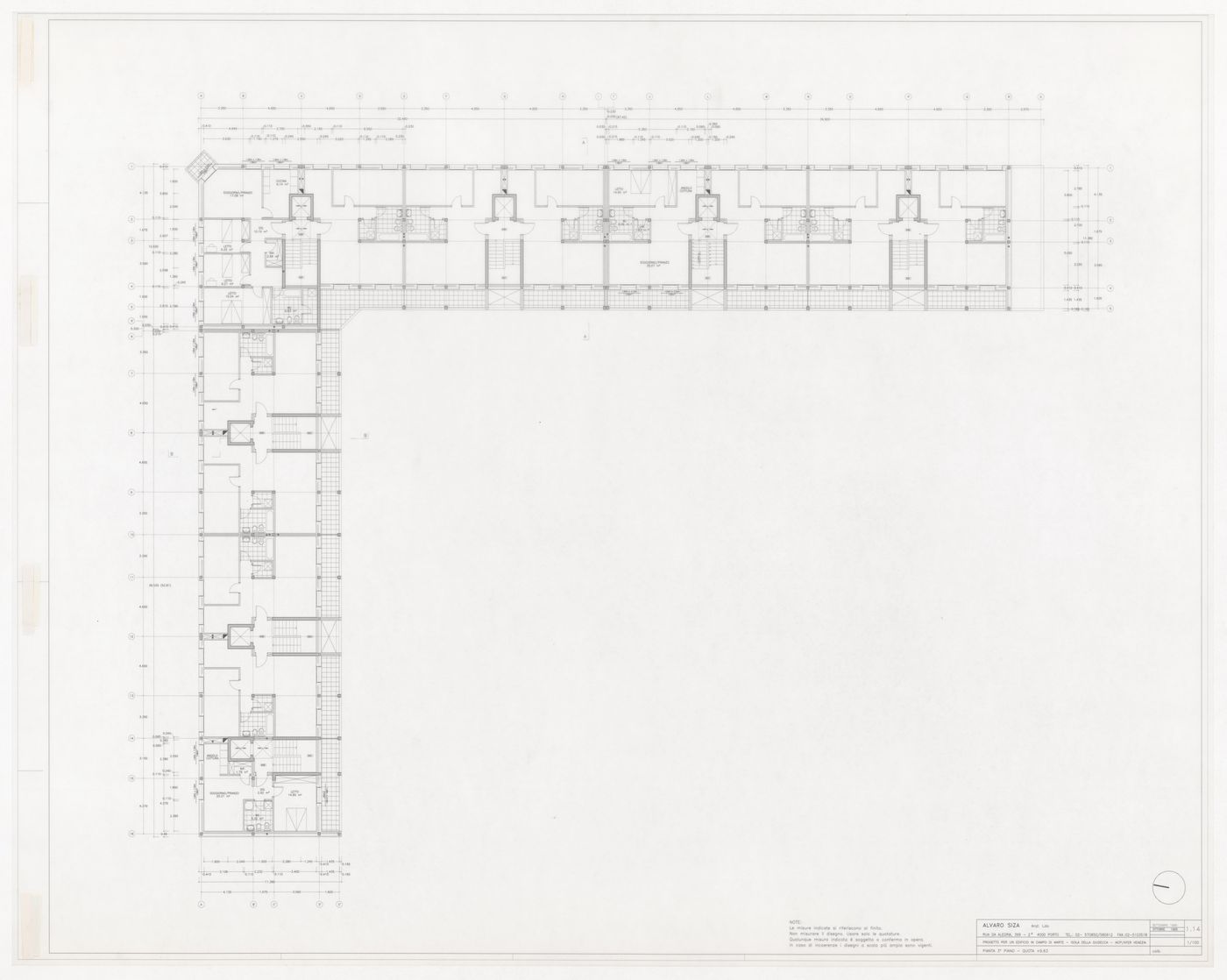 Plan for Projecto para um Edifício de Habitação em Campo di Marte, Giudecca, Italy