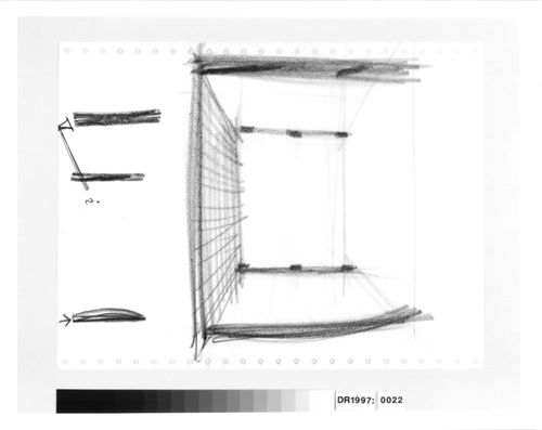Sketch perspective and sketches for the E,D,E,N, Pavilion, Rheinfelden, Switzerland