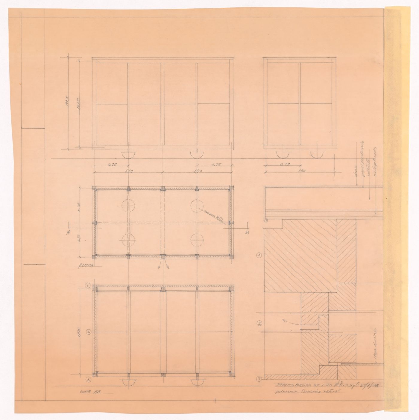 Details, plans, and elevations for Mercado da Ribeira, Porto, Portugal