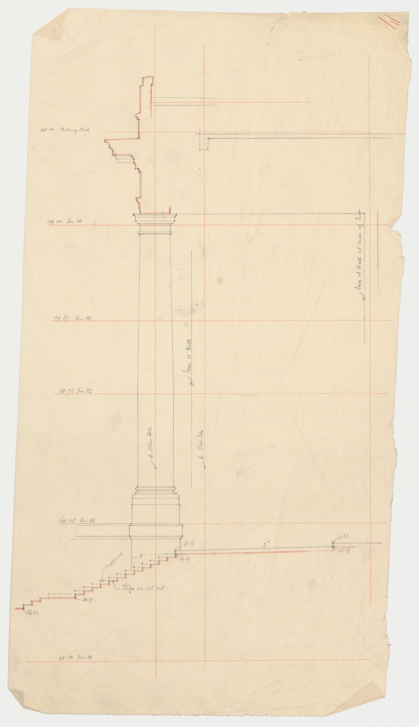 Étude d'une colonne,  Annexe au Palais de Justice de Montréal, Montréal, Canada