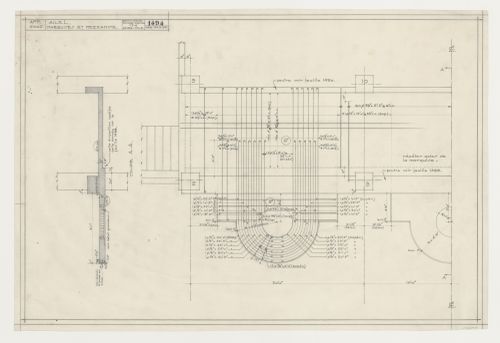 Détails structuraux de la marquise et de la mezzanine de l'aile L, Pavillon principal et campus, Université de Montréal, Montréal, Canada (1924-1947)