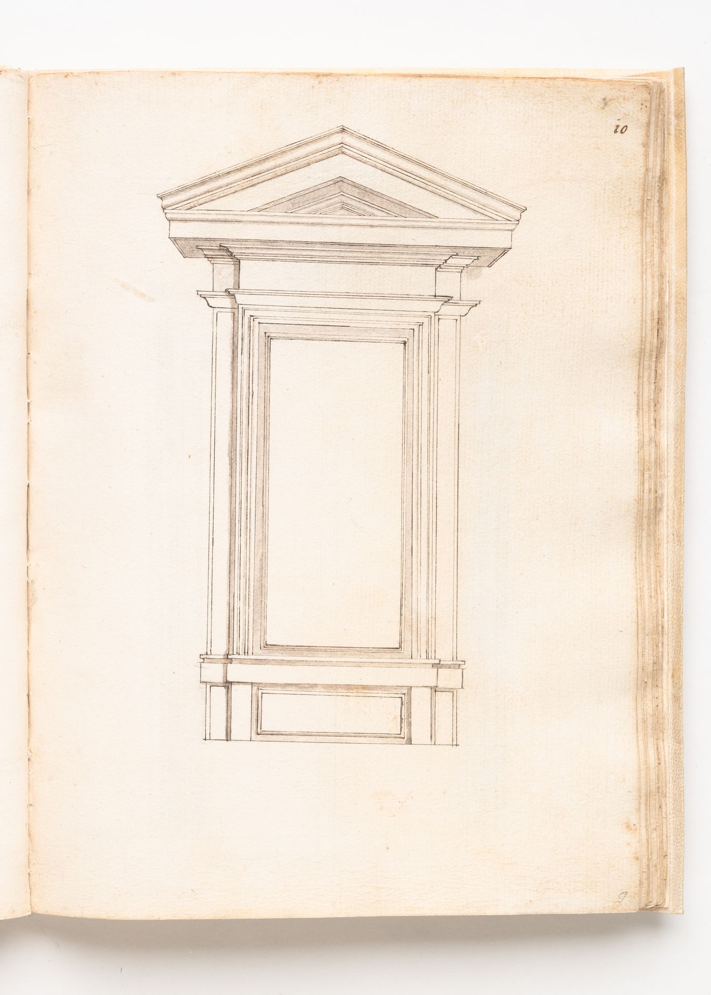 Elevation of aedicula for an inscription in the passage of the Palazzo dei Conservatori, Rome