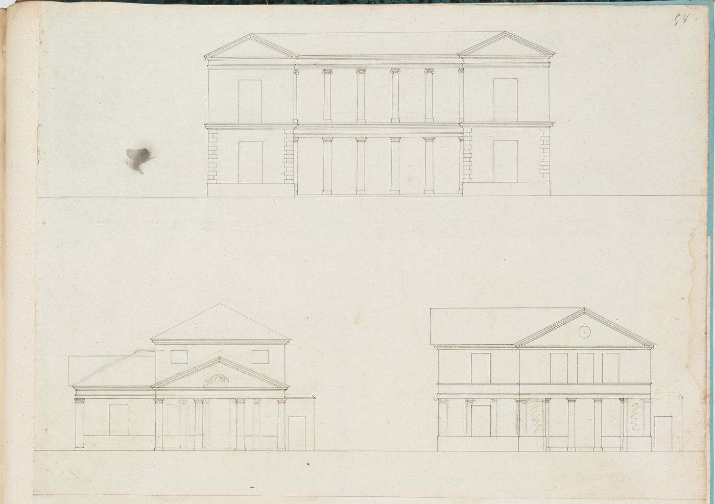 Elevations for a "guinguette" and for a "maison du blanchisseur" (variant design)