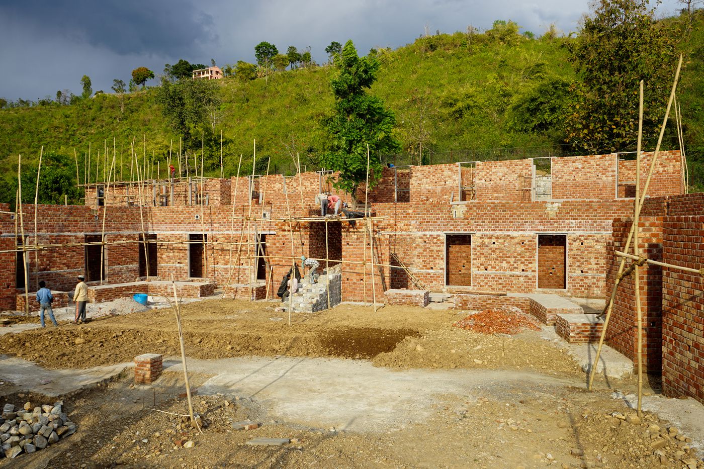 Weavers' Studio : view of complex under construction