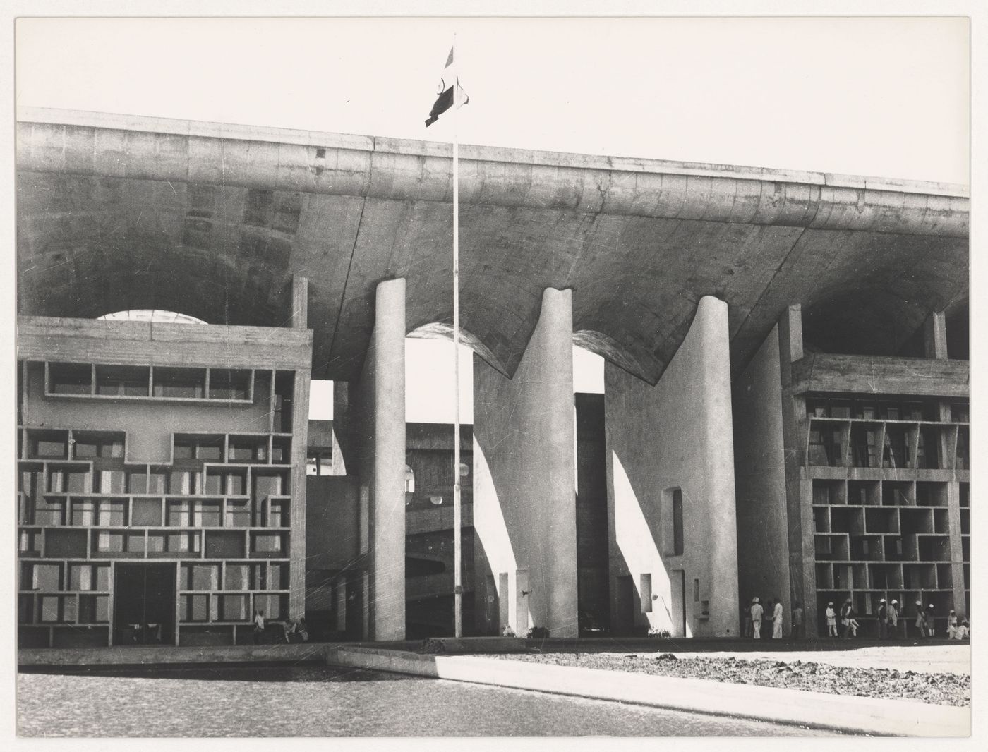 Partial view of the High Court's portico, Capitol Complex, Sector 1, Chandigarh, India