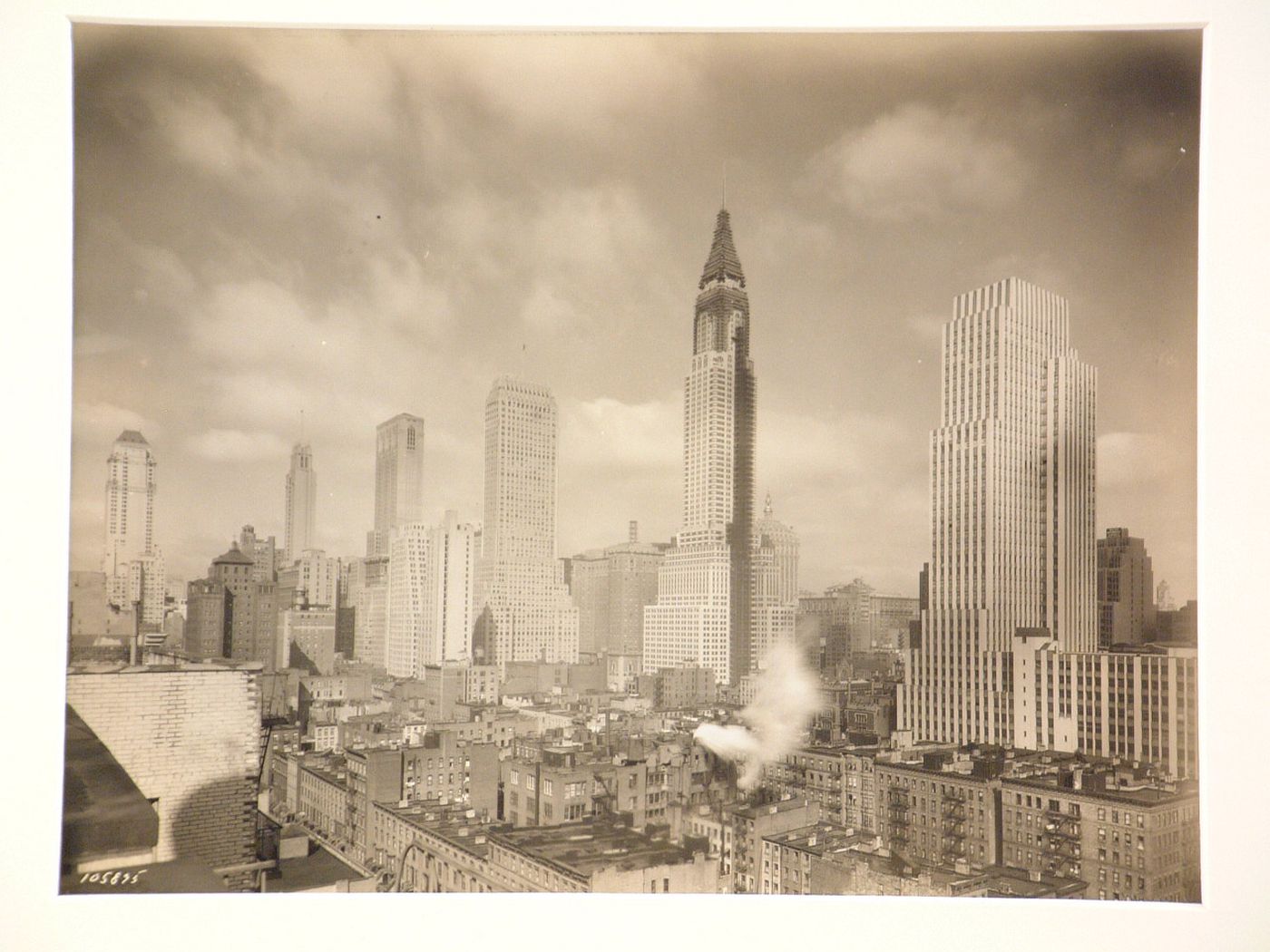 Skyline, Empire State Building under construction, New York City, New York