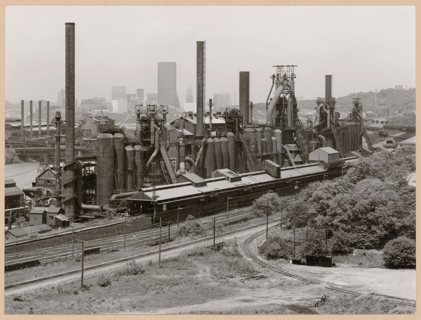 View of Jones & Laughlin Steel Co. steel mill showing blast furnaces