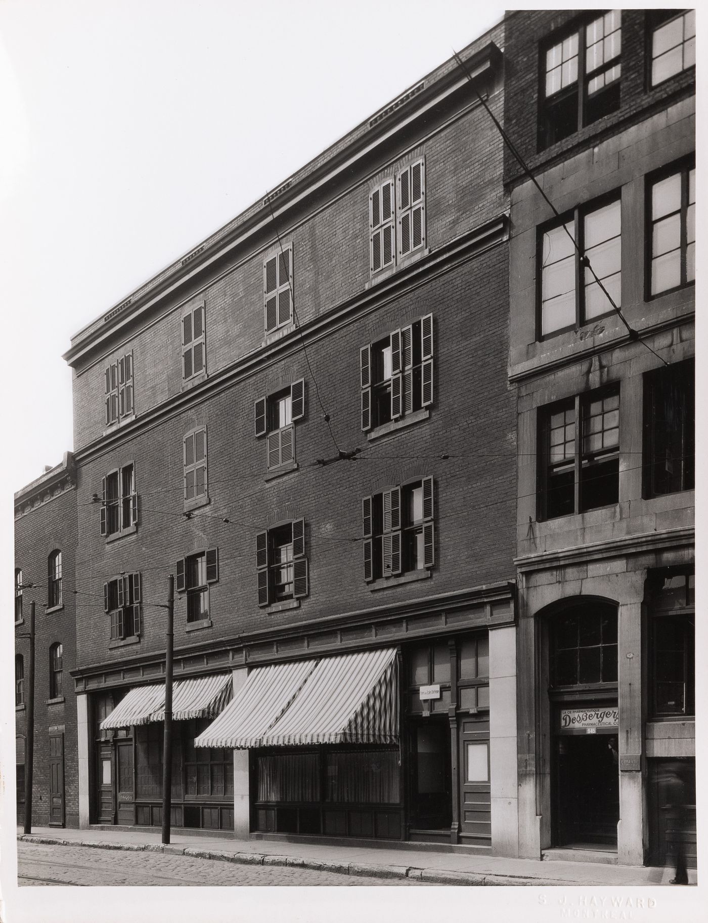 View of the principal façade of a building related to the Frères des écoles chrétiennes, rue Côté, Montréal, Québec
