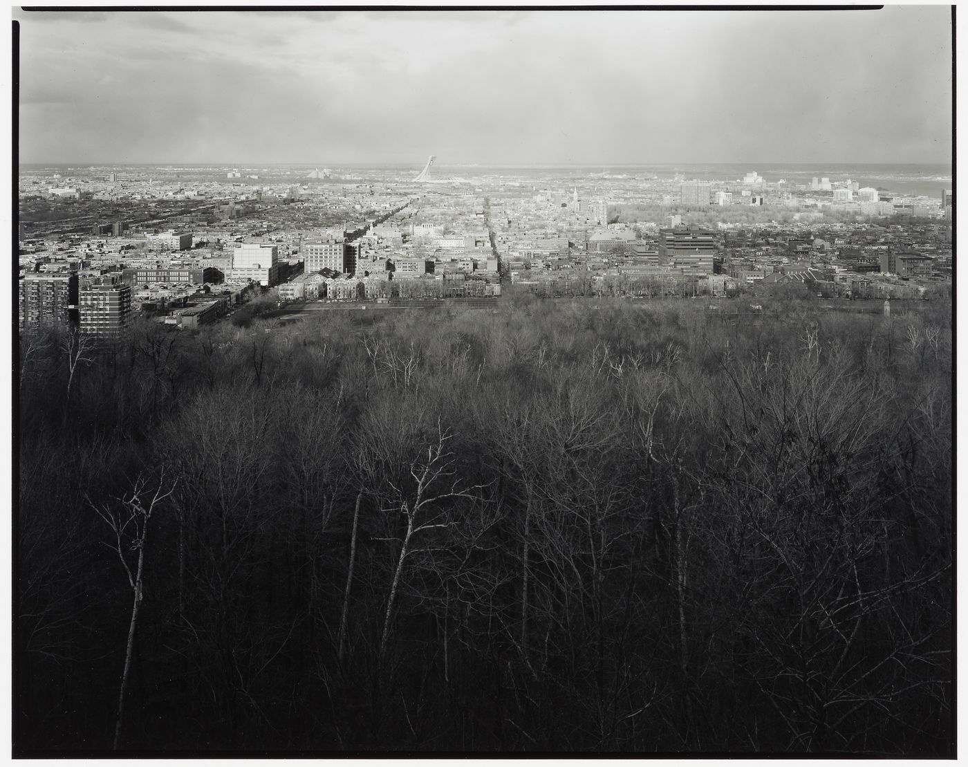View of Montréal from Mount Royal Park looking east with the Olympic Stadium in background , Montréal, Canada