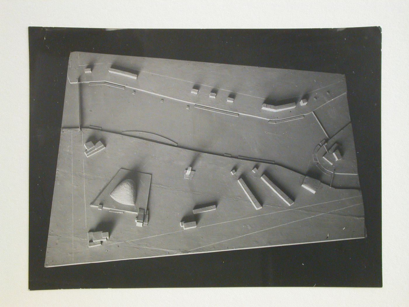 Photograph of a site model for an All-Union Palace of the Arts, Moscow